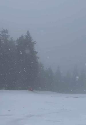 Locul din România în care a revenit iarna! A nins toată noaptea, iar stratul de zăpadă este din ce în ce mai gros / VIDEO