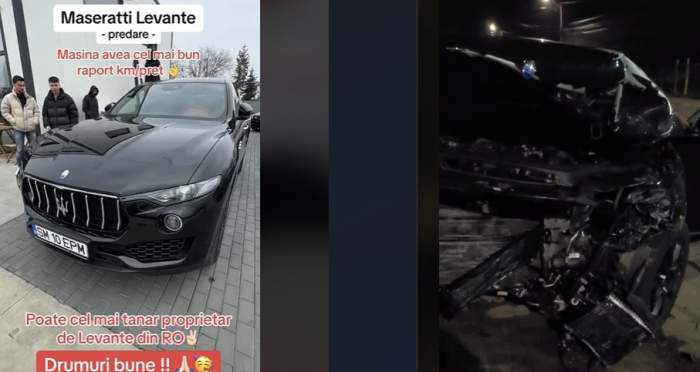 Un tânăr de 21 de ani din Băicoi a făcut praf un bolid de lux în valoare de zeci de mii de euro, la scurt timp după ce s-a lăudat cu achiziția pe TikTok / VIDEO