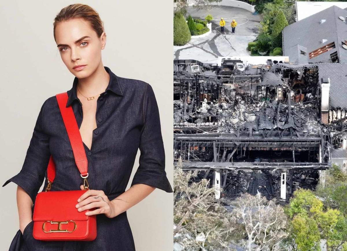 Cara Delevingne și casa arsă