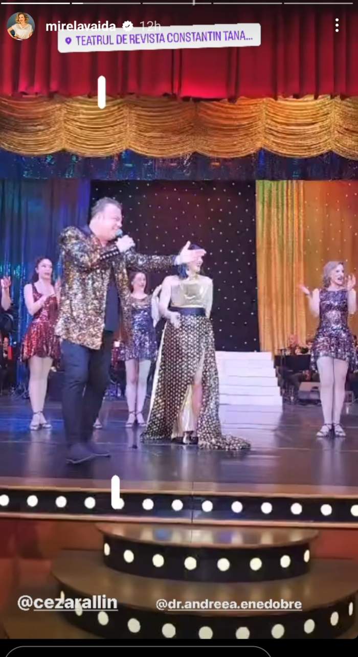 Mirela Vaida, sărbătorită și pe scena Teatrului „Constantin Tănase”, de ziua ei de naștere. Surpriza pe care au pus-o la cale colegii, împreună cu Adrian Enache / FOTO