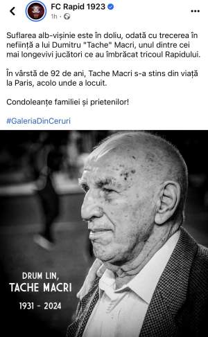 Doliu în fotbalul românesc! A murit Tache Macri, primul român nominalizat la Balonul de Aur