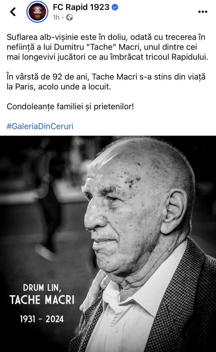 A murit Tache Macri