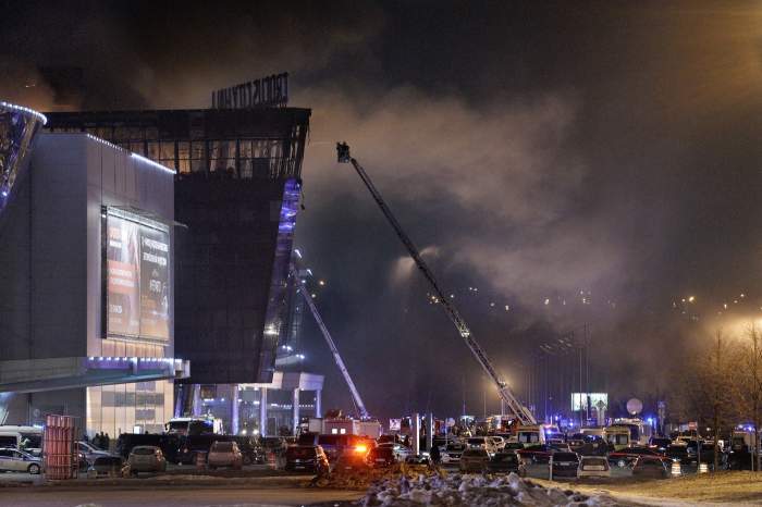 Sala de concert, după atacul armat din Rusia, 22 martie 2024