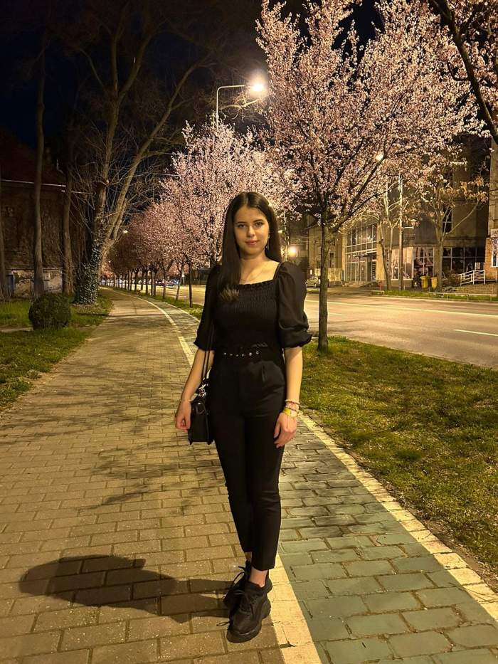 Andreea, studenta de 21 de ani din Timișoara, care a fost ucisă, îmbrăcată în negru