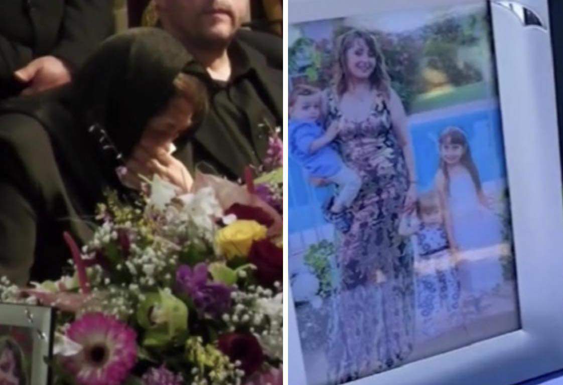 Colaj de la înmormântarea mamei și celor trei copii morți în incendiul din Bologna