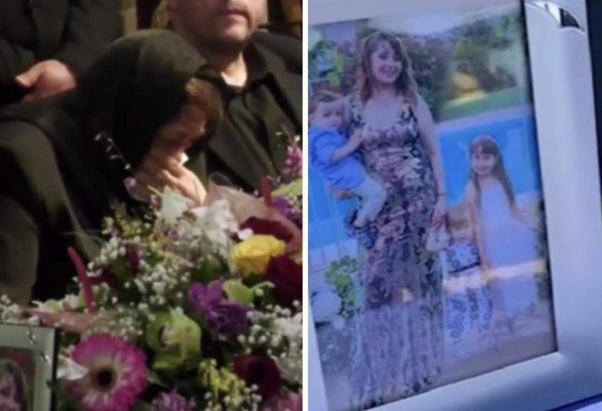 Colaj de la înmormântarea mamei și celor trei copii morți în incendiul din Bologna