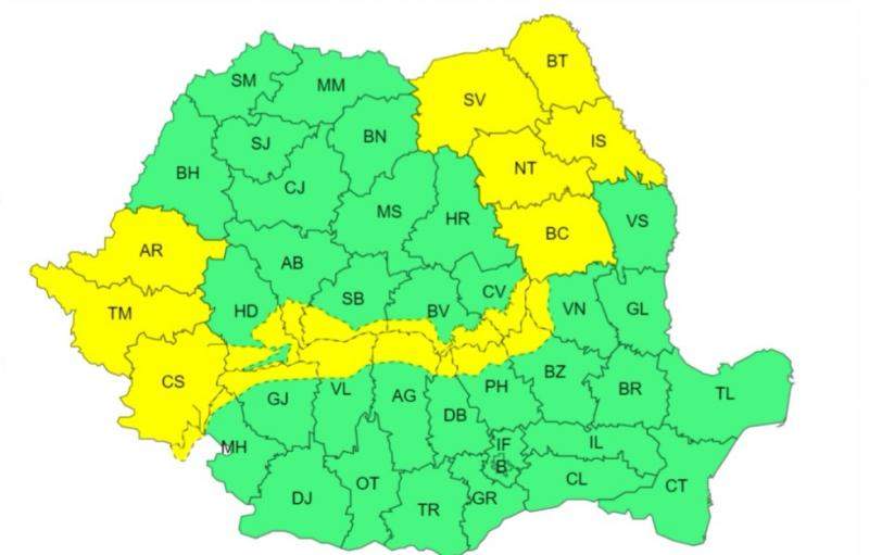 Alertă de vreme severă în toată ţara! Cod galben de vânt puternic și ploi torențiale