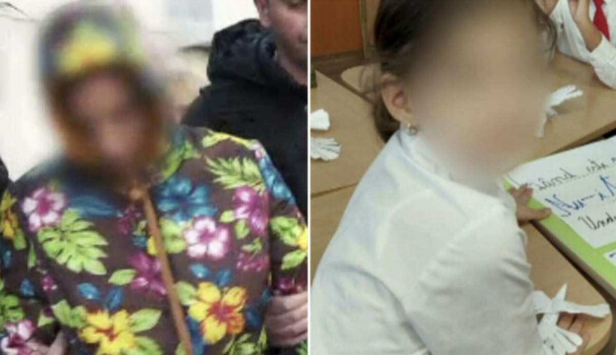 Colaj foto din doua poze cu femeia din Galaţi care şi-a bătut fiica în vârstă de 9 ani pana la moarte  si aceasta