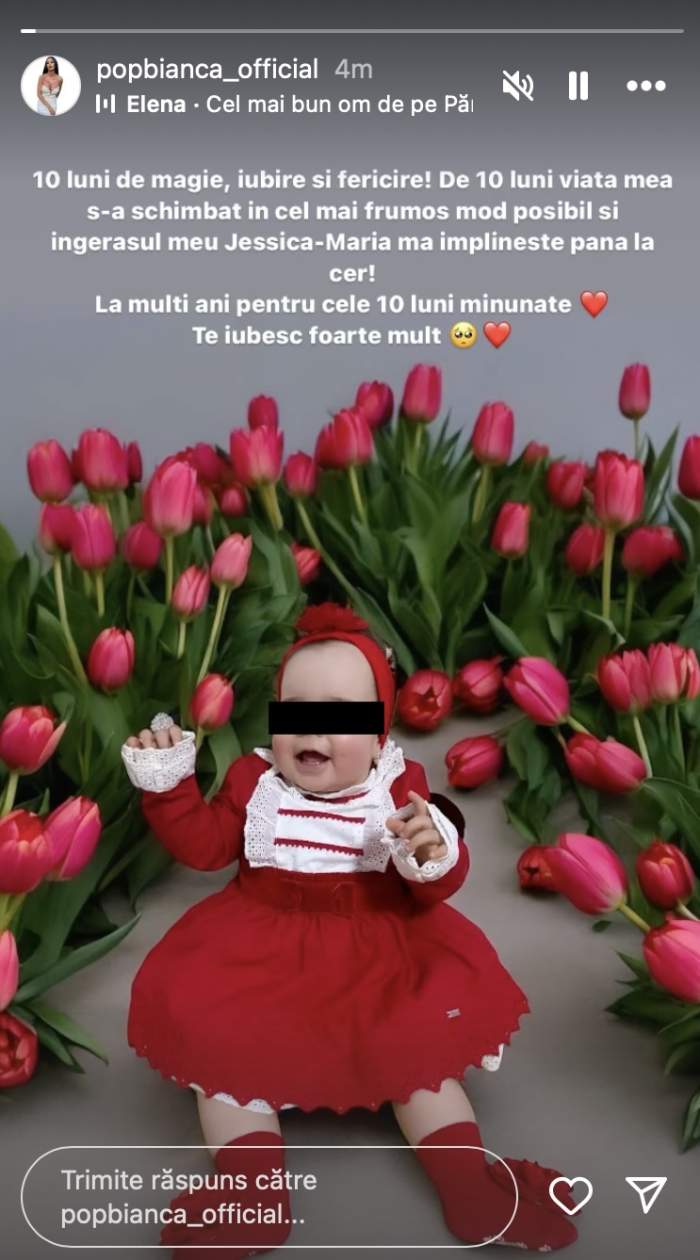 Imagien cu fiica Biancăi Pop