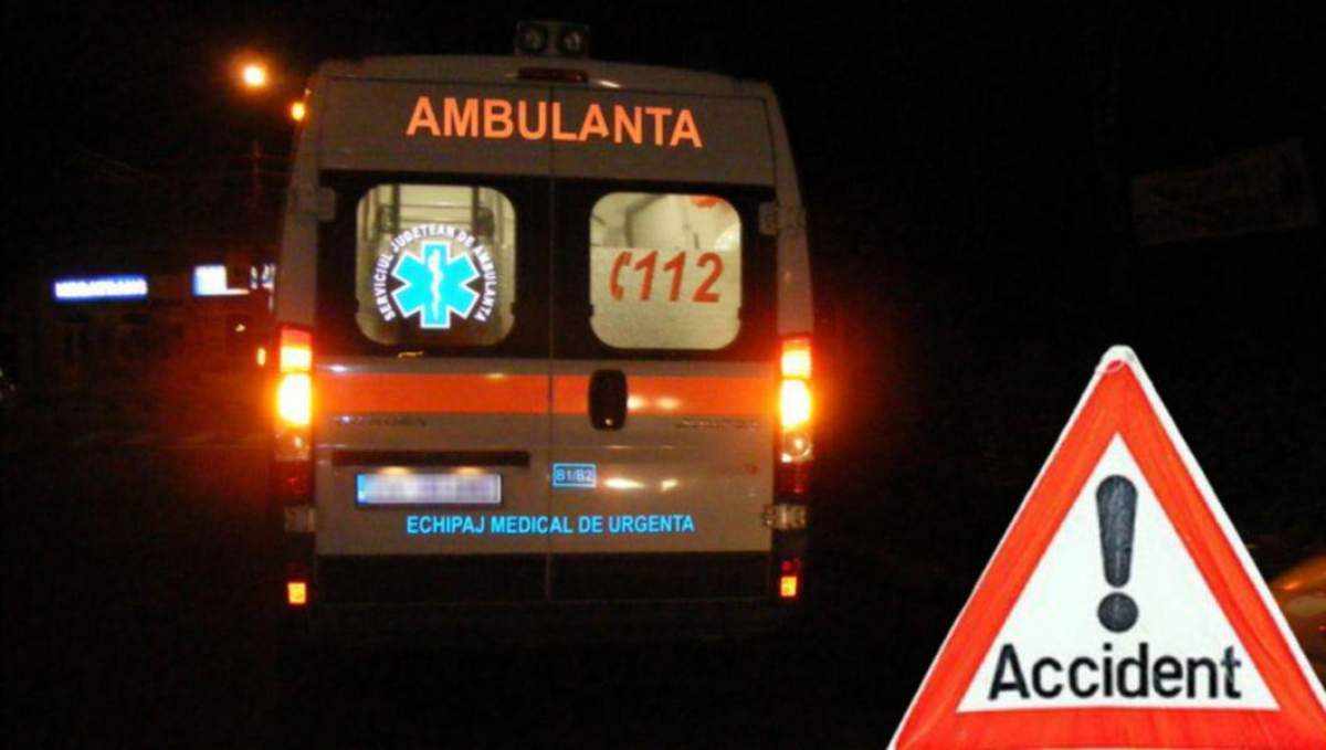 o ambulanță și semnul de avertizare