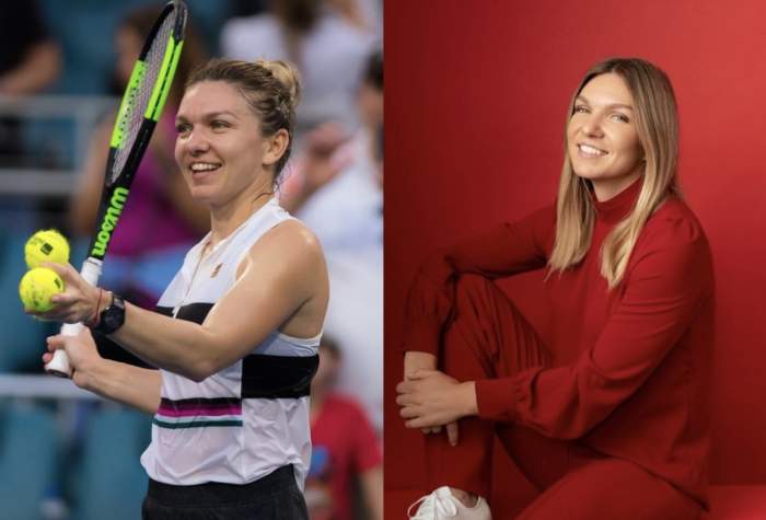 Colaj foto din doua imagini cu Simona Halep
