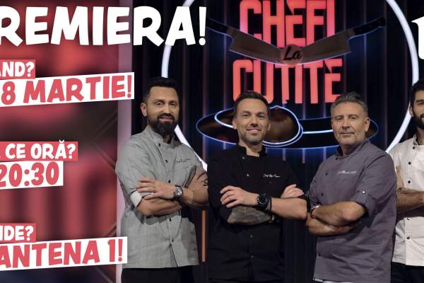 Noul sezon Chefi la cuțite va avea premiera pe 18 martie, de la 20:30, la Antena 1