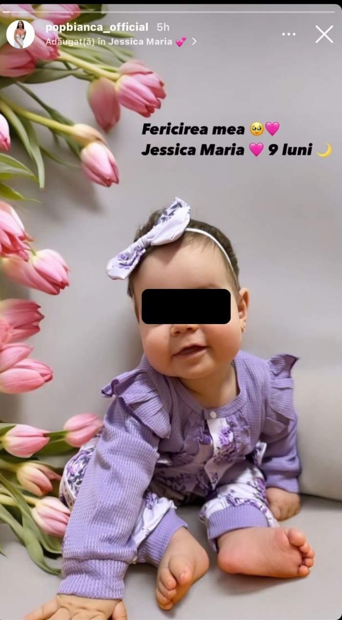 Fiica Biancăi Pop a împlinit 9 luni. Imaginea postată de fosta ispită de la Insula Iubirii cu micuța Jessica Maria: „Fericirea mea” / FOTO