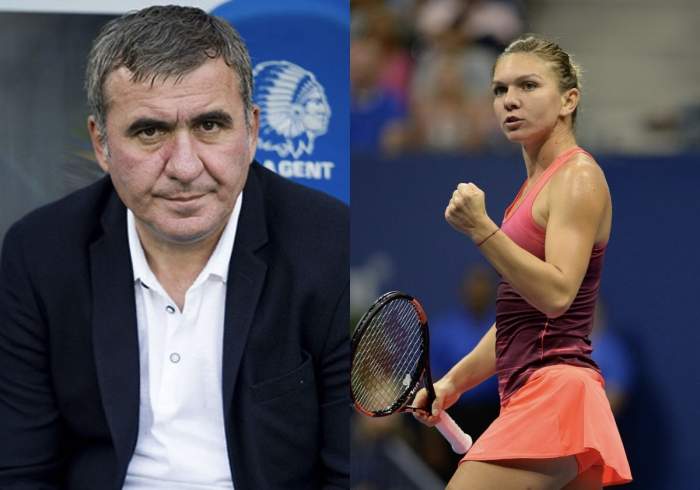 Colaj foto din doua imagini cu Gheorghe Hagi si Simona Halep