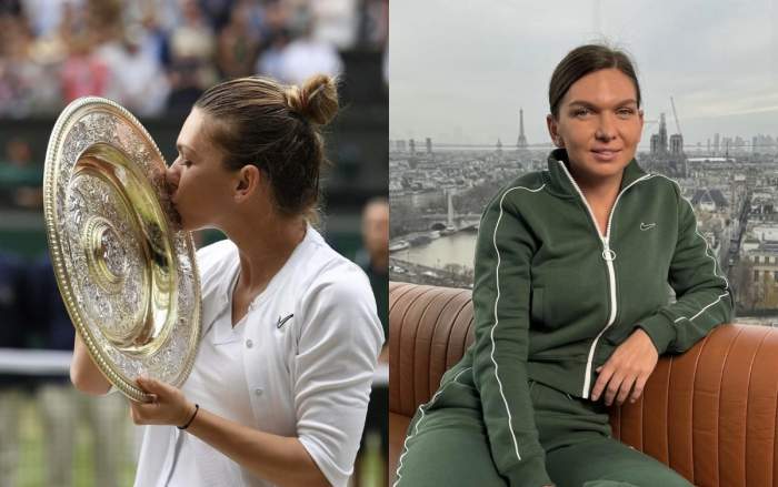 Colaj foto din doua imagini cu Simona Halep