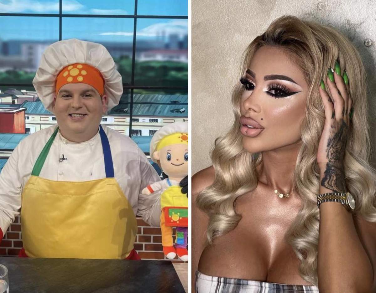 Colaj cu Lulu din Gașca Zurli, îmbrăcat în costumul de bucătar, și Crisina Pucean Colaj cu Lulu din Gașca Zurli și Crisina Pucean