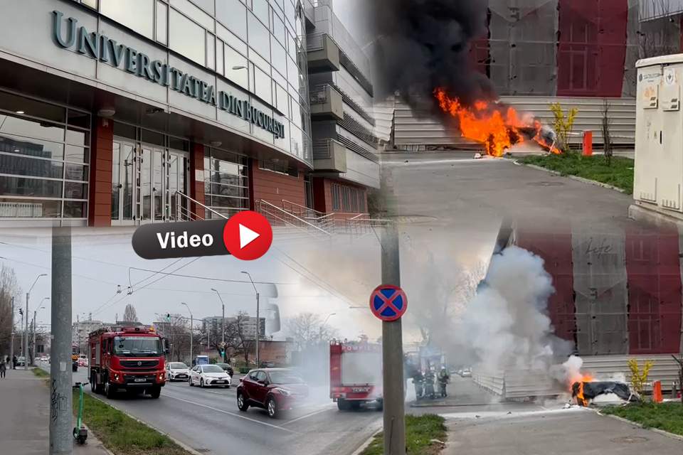 Imagine cu Incendiu la Universitatea București!