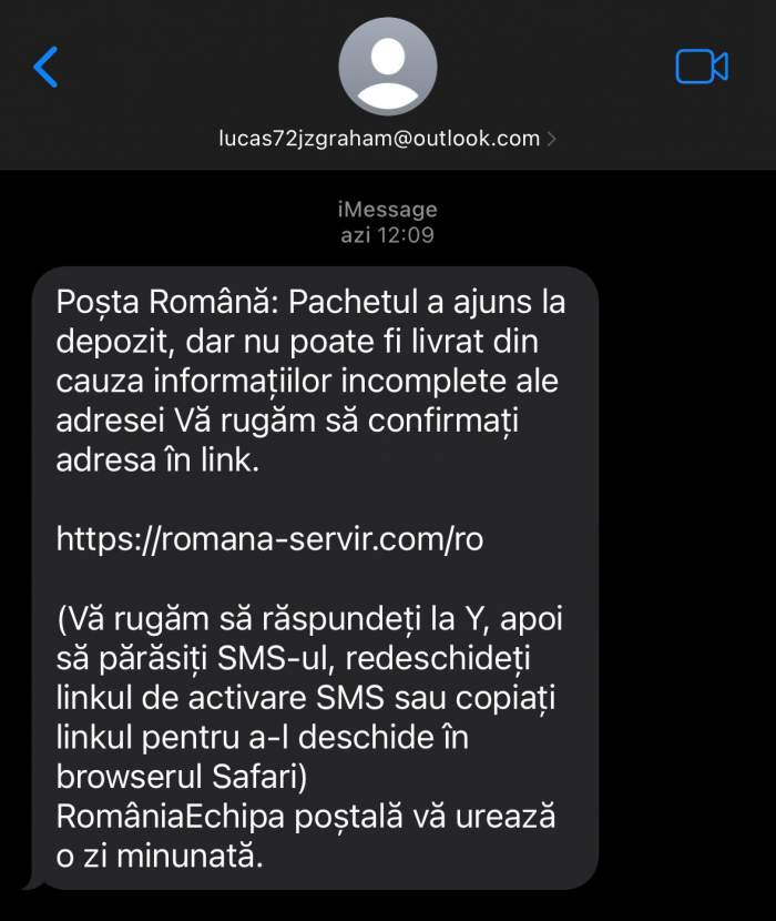 Mesaj de înșelăciune