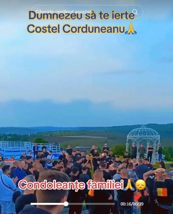 Trupul neînsuflețit al lui Costel Corduneanu, adus în ropote de aplauze, pe un covor roșu, la priveghi. Gestul făcut de frații lui, în memoria interlopului / FOTO