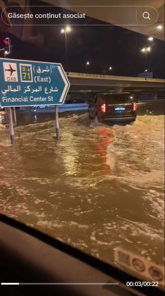 Furtună în Dubai. A plouat în 12 ore cât într-un an. Străzile sunt inundate, iar zborurile au fost suspendate