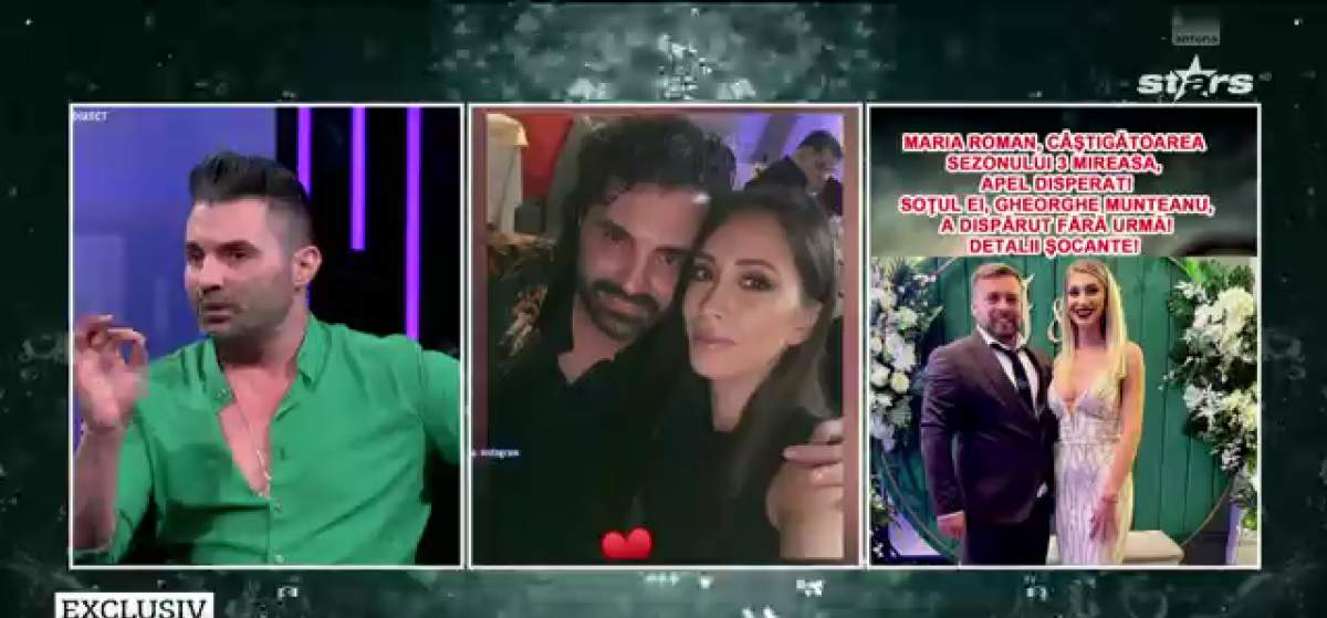 Captură de ecran de la Xtra Night Show cu Pepe și o poză cu el și partenera lui, Yasmine Pascu