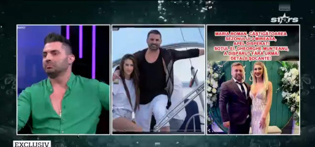 Captură de ecran de la Xtra Night Show cu Pepe și o poză cu el și partenera lui, Yasmine Pascu