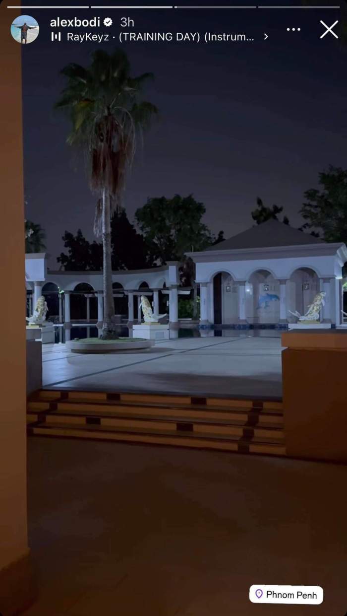 Captură de ecran cu imaginea postată de Alex Bodi pe InstaStory