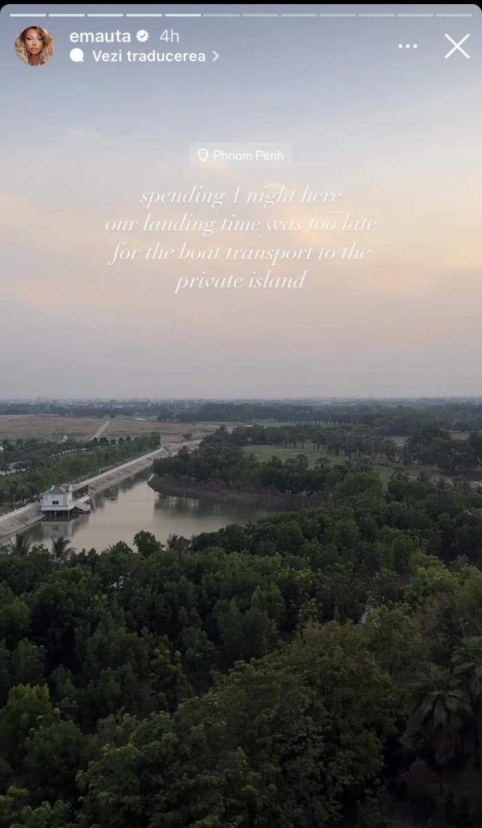 Captură de ecran cu imaginea postată de Ema Uta pe InstaStory