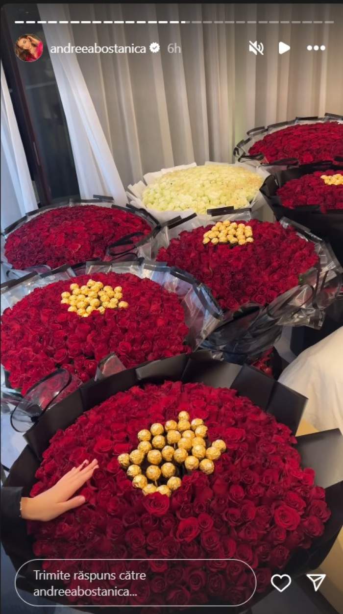 Andreea Bostănică, răsfățată cu buchete de flori și cadouri de lux. S-a lăudat și cu un ceas al cărui preț pornește de la 11.000 de dolari / FOTO