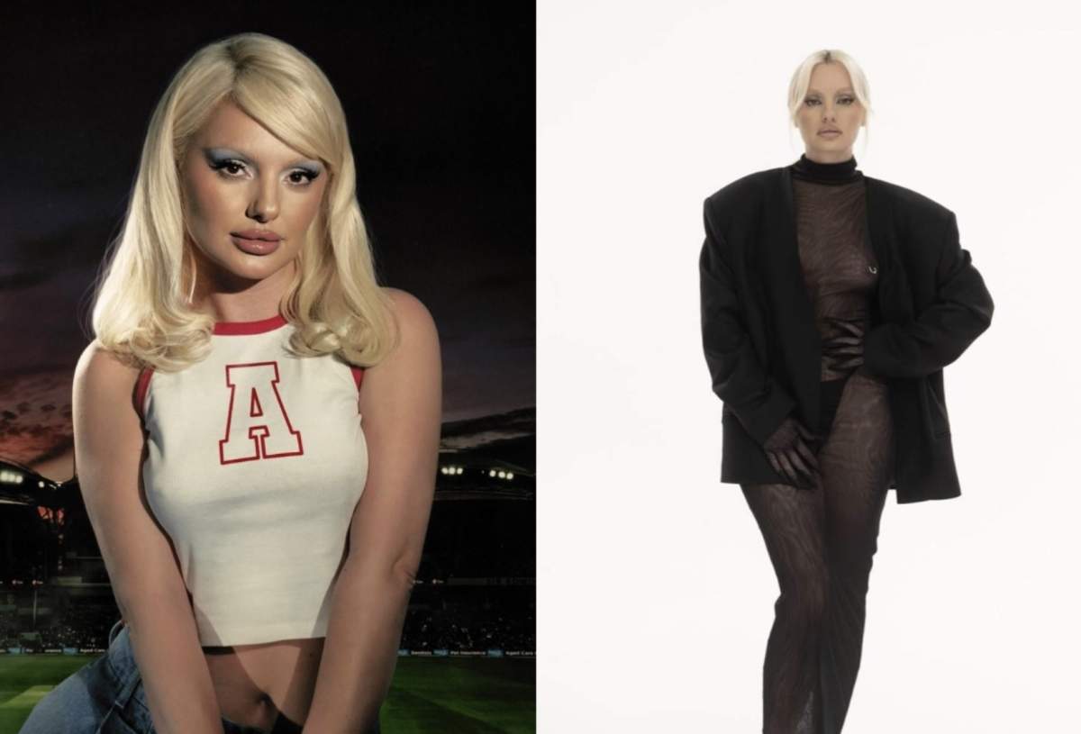 Alexandra Stan Colaj din doua imagini cu Alexandra Stan