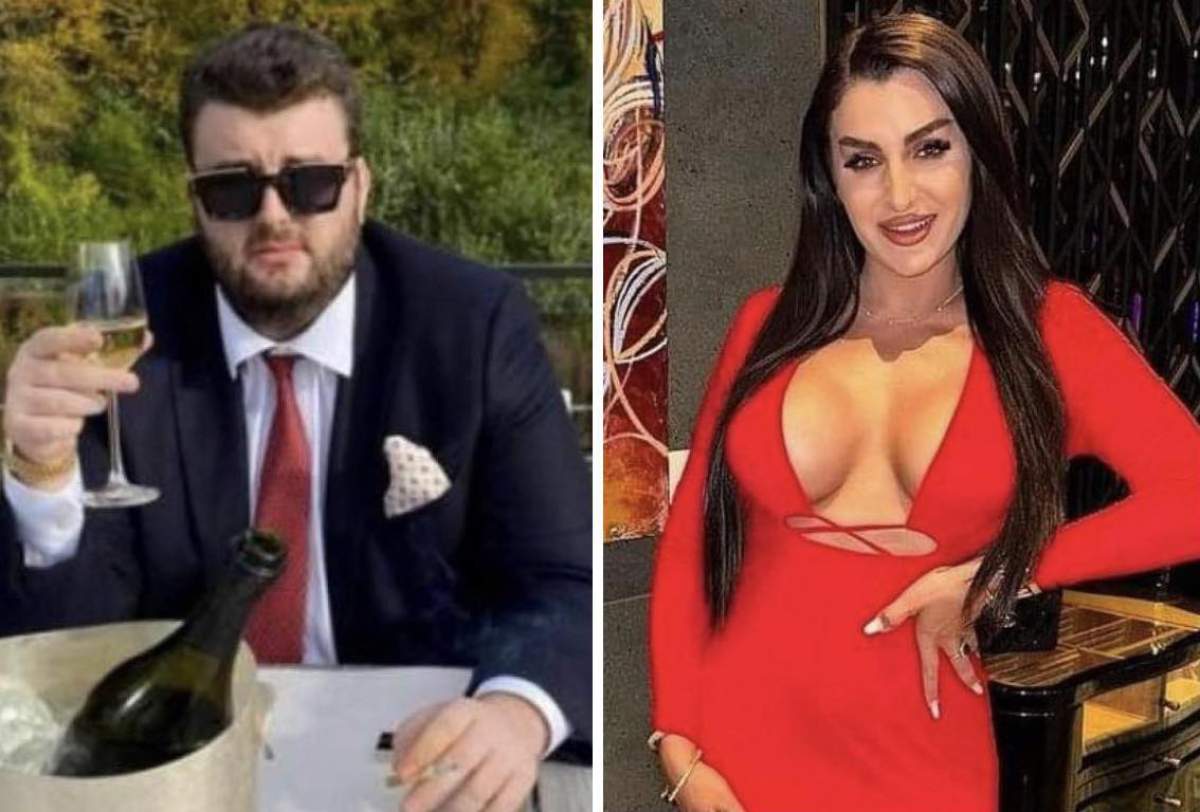 Colaj Victoraș Micula și Larisa Popa îmbrăcată în rochie roșie Colaj Victoraș Micula și Larisa Popa