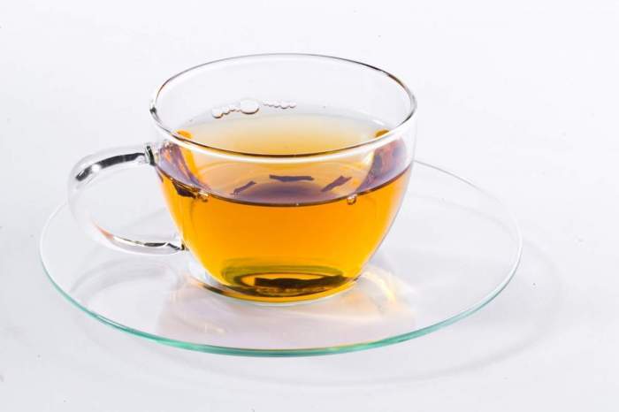 O ceașcă transparentă de ceai