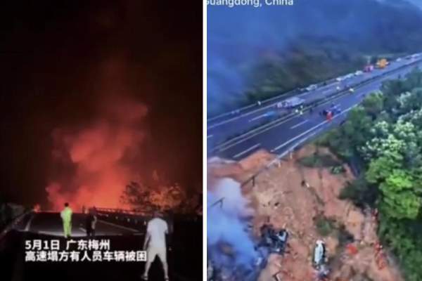 Imagini apocaliptice. Cel puțin 19 oameni au murit striviți de o autostradă, în China. Sute de salvatori au intervenit / FOTO