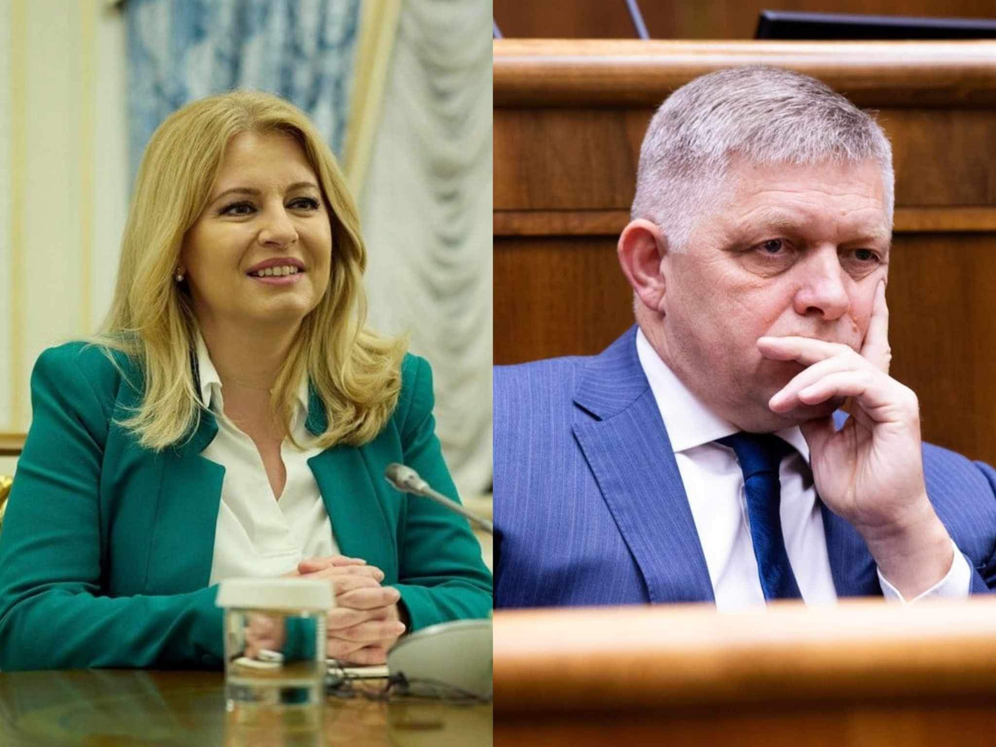 Zuzana Caputova și Robert Fico