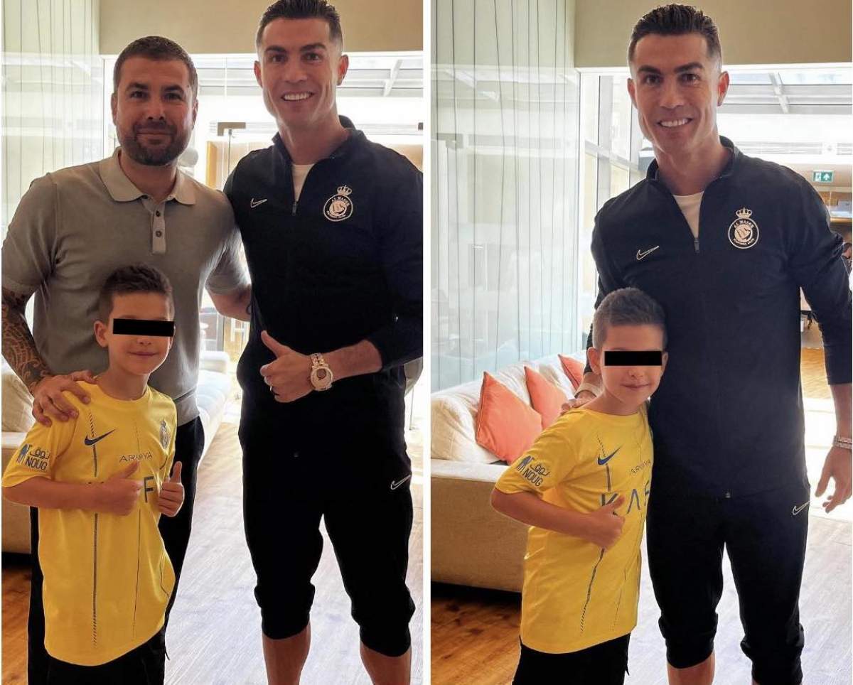 Colaj cu Adrian Mutu, fiul lui și Cristiano Ronaldo în Arabia Saudită Colaj cu Adrian Mutu, fiul lui și Cristiano Ronaldo