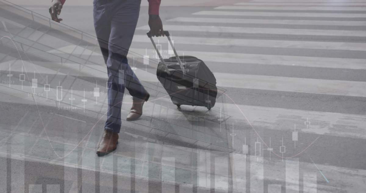 om cu bagaje de mers pe jos la aeroport