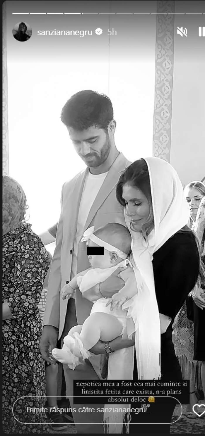 Sânziana Negru, imagini emoționante din ziua în care ea și Ștefan Floroaica au fost nași de botez. Au devenit părinți spirituali pentru o fetiță / FOTO