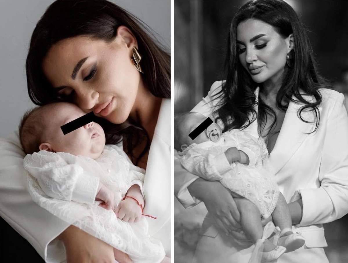 Colaj cu Adina Maria și fetița ei și a lui Dodel de la botez Colaj cu Adina Maria și fetița ei și a lui Dodel