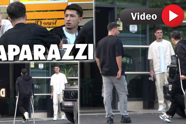 Olimpiu Moruțan are pe cine să se bazeze în momentele dificile! Cu piciorul în ghips, fotbalistul nu a stat în casă și s-a relaxat cu colegii de breaslă / PAPARAZZI
