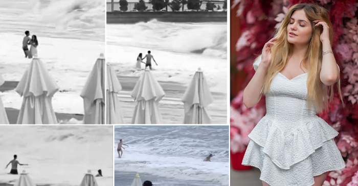 Momentul în care Diana a fost înghițită de valuri, surprins în imagini! Iubitul ei a încercat până în ultima clipă să o salveze / FOTO