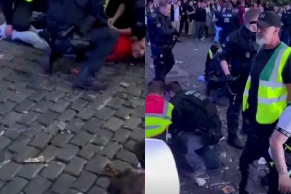 Suporterii români și cei belgieni s-au bătut după meciul de la Euro 2024. S-a lăsat cu sânge și a fost nevoie de intervenția polițiștilor / FOTO