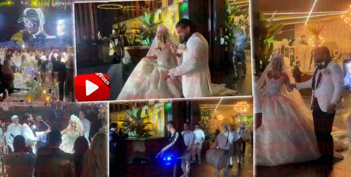 Anda Adam și Joseph Adam, moment spectaculos la nuntă! Cei doi miri au avut un dans impresionant, întâmpinați de tarabane / VIDEO