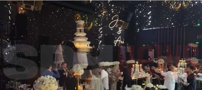 Așa ceva rar întâlnești la o nuntă! Cum a arătat tortul de la petrecerea organizată de Anda Adam și Joseph Adam /  VIDEO