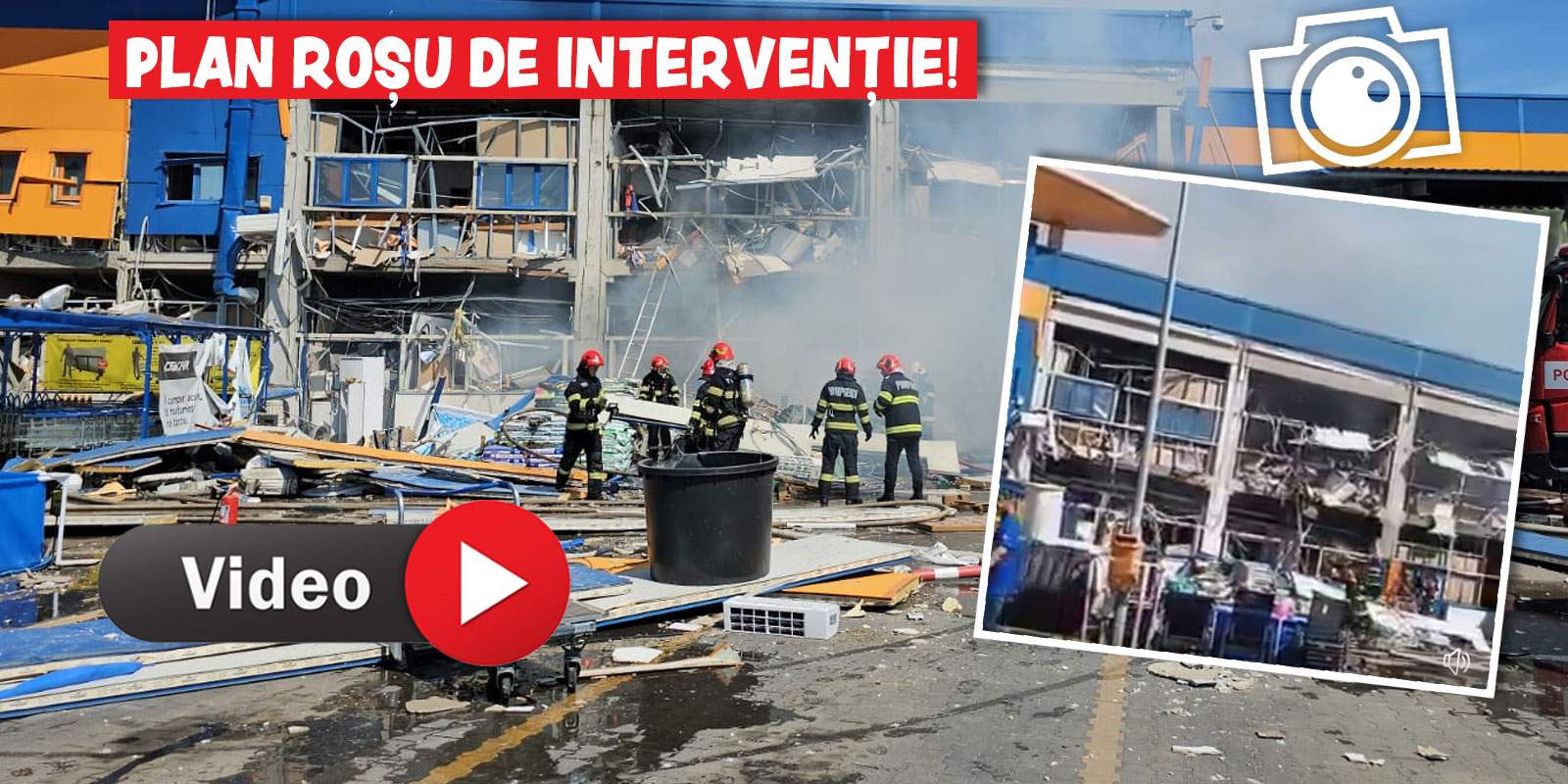 Explozie puternică la un magazin de materiale de construcții din Botoșani! Autoritățile au activat Planul Roșu / VIDEO