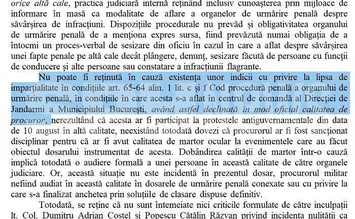 Cum au încercat șefii Jandarmeriei să-l „ardă” pe procurorul din „Dosarul 10 august” / Documente exclusive