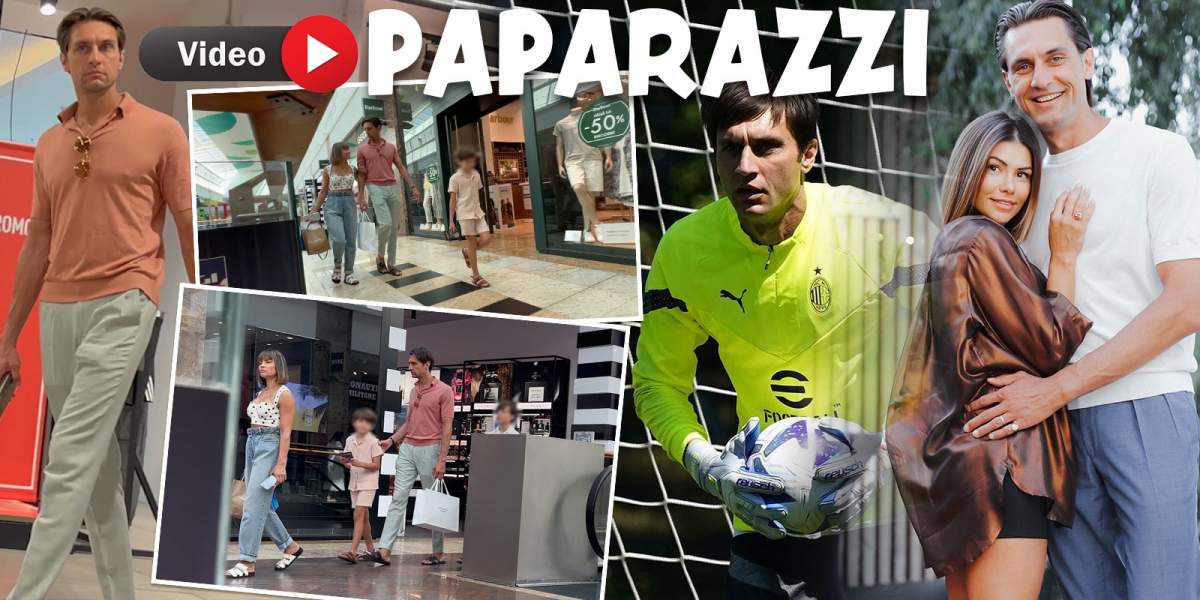 Imagini rare cu Ciprian Tătărușanu și familia lui! Venit în secret în România, fotbalistul și-a răsfățat copiii și soția / Video paparazzi