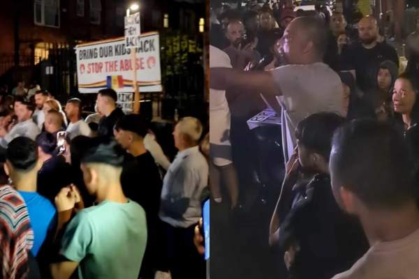 Proteste în Leeds, după actele de violență ale românilor, cărora li s-au luat copiii. Unul dintre ei a fost arestat, după ce a incendiat un autobuz | VIDEO