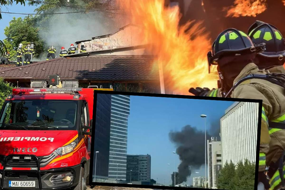 Incendiu de proporții în Pipera! Arde o clădire din  Academia „Năstase & Marica Sports Club”. ISU București: „Există risc de propagare” | VIDEO