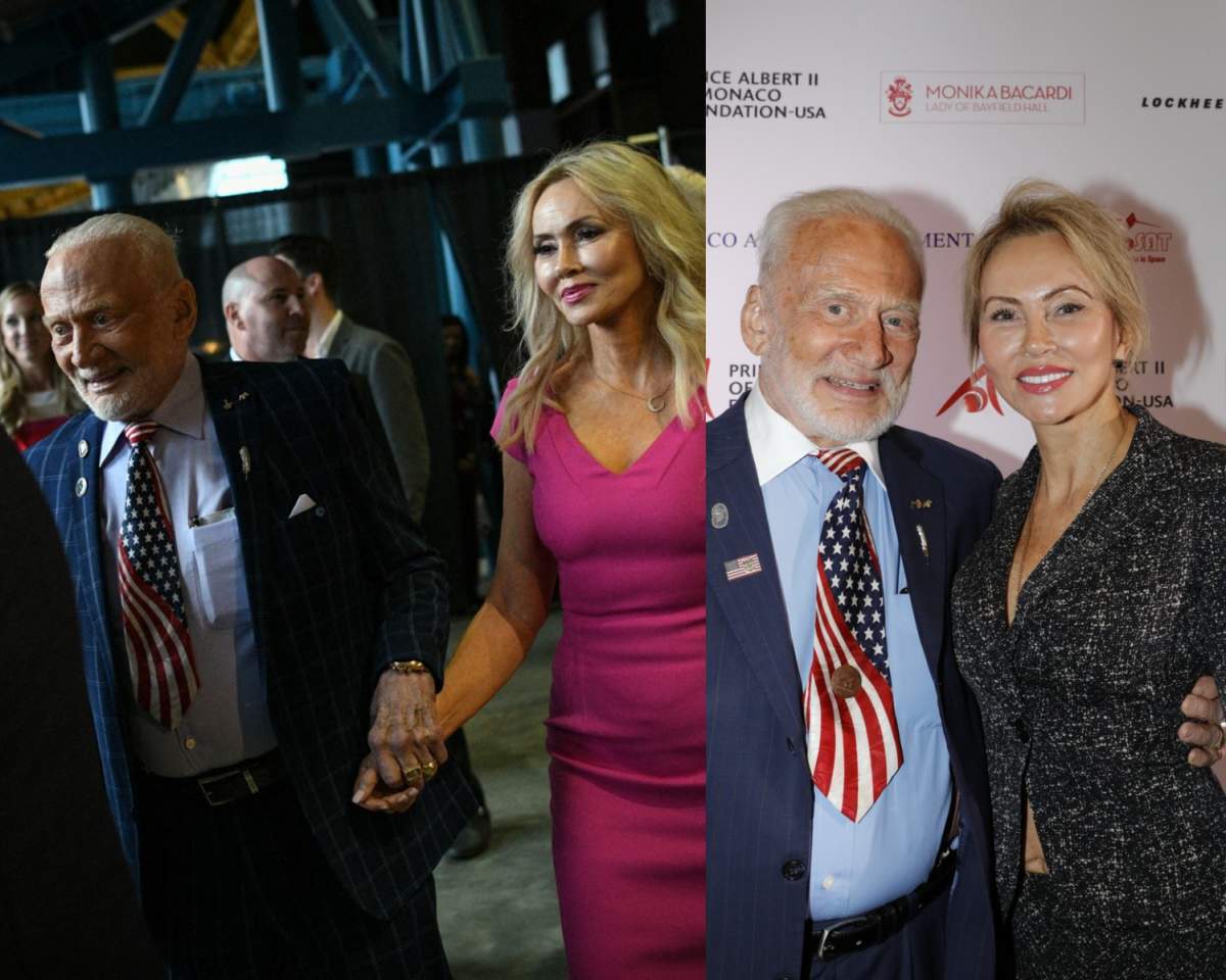 colaj din doua poze buzz aldrin si anca faur