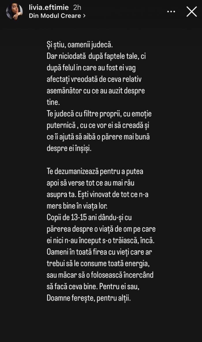 Livia, fosta soție a lui Cătălin Bordea, un nou mesaj după ce a fost pusă la zid: „Ar fi de râs dacă n-ar fi de plâns”